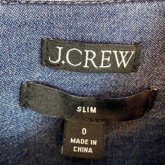 J. Crew Slim-Fit Chambray Shirt Jewel Buttons BW194 - Picture 7 of 9